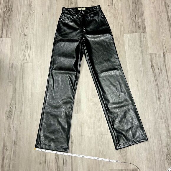 NWOT Badee for Dolls Kill brand black embossed faux leather pants szS. - Picture 10 of 15